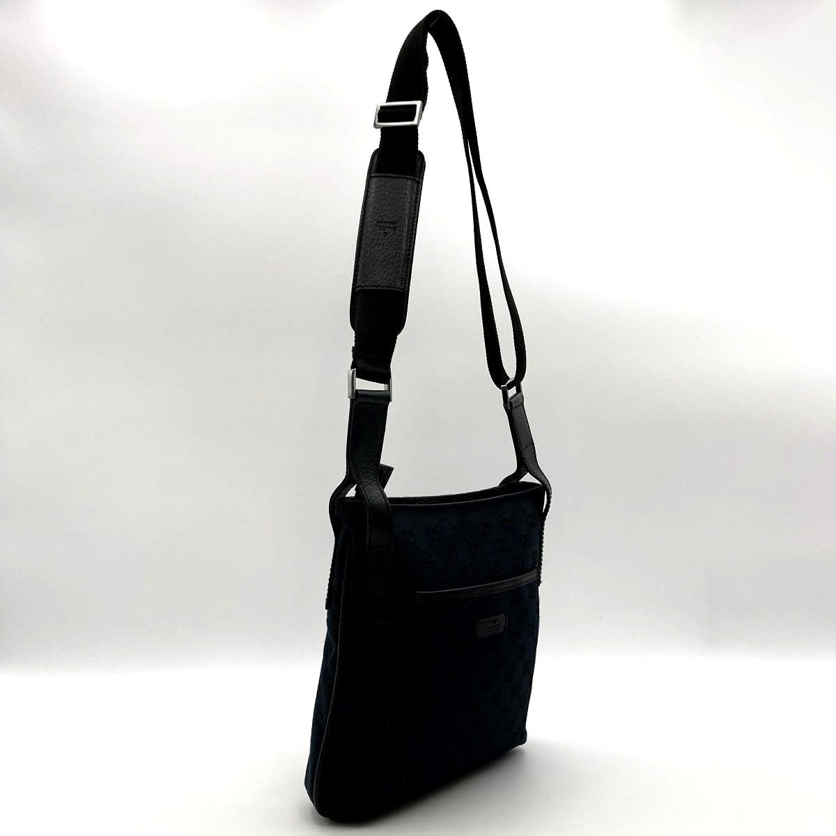 Gucci 122793 Crossbody Shoulder Bag in GG Canvas, Black