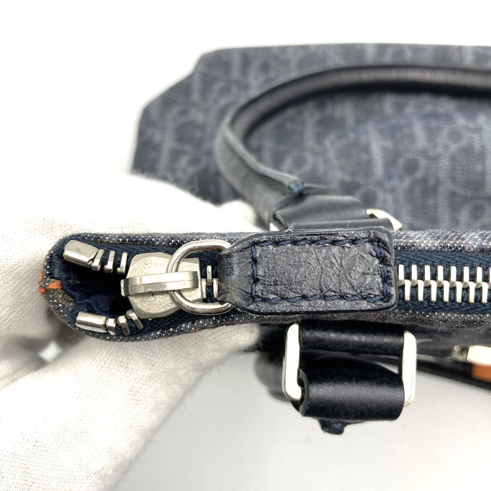 Dior Trotter Flight Line Tote Bag in Navy/Orange Canvas and Leather