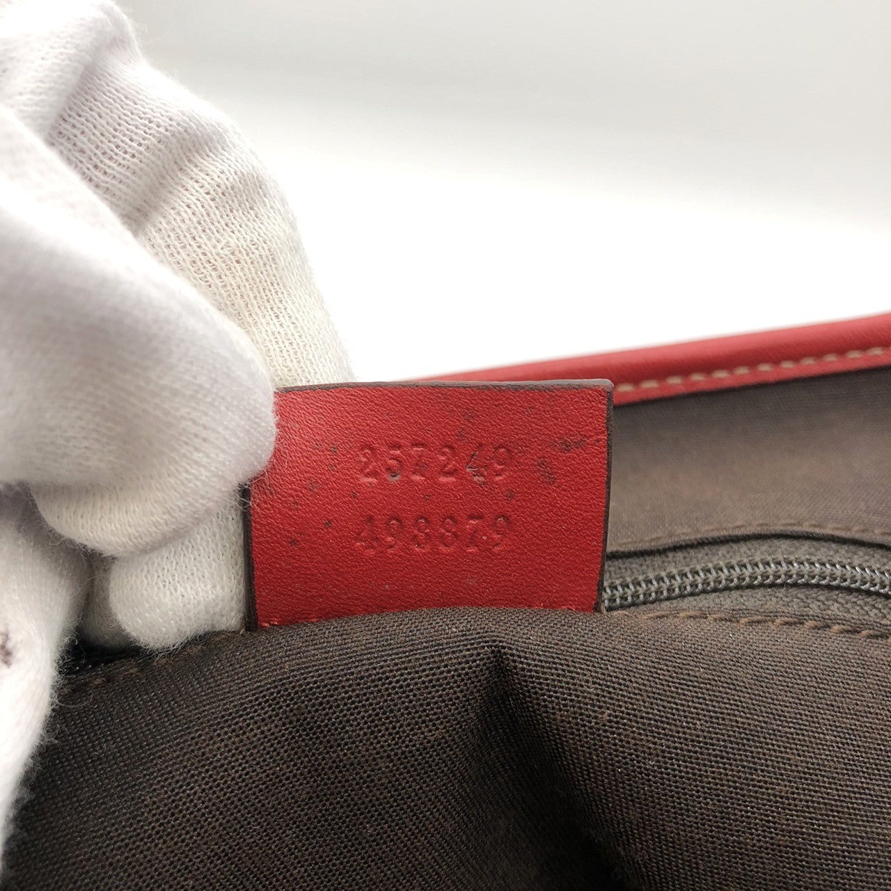 Gucci 257249 Handbag Mini Bag Small Red GG Canvas/Leather