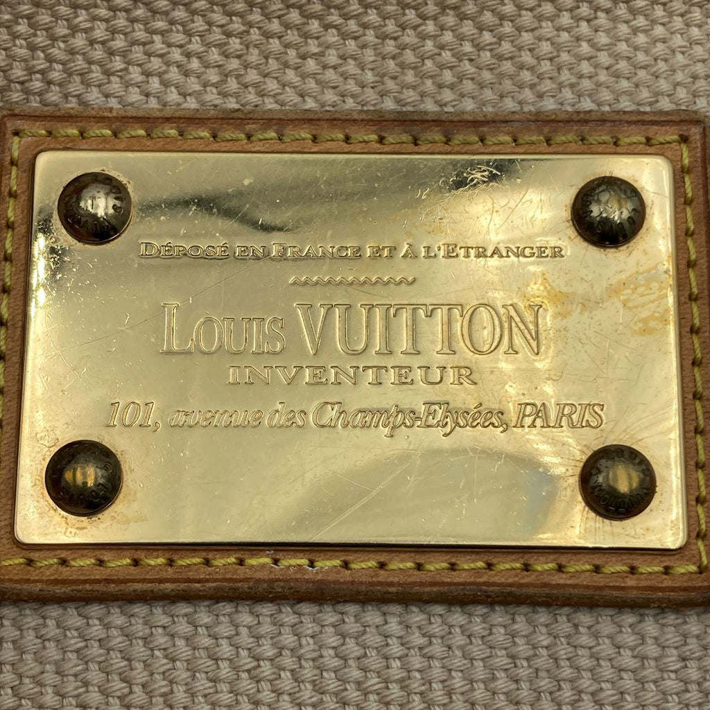 Louis Vuitton M40038 Antigua Cabas PM Handbag Canvas Beige x Red