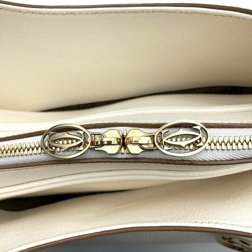 Cartier Marcello 2-way tote bag/shoulder bag in white leather