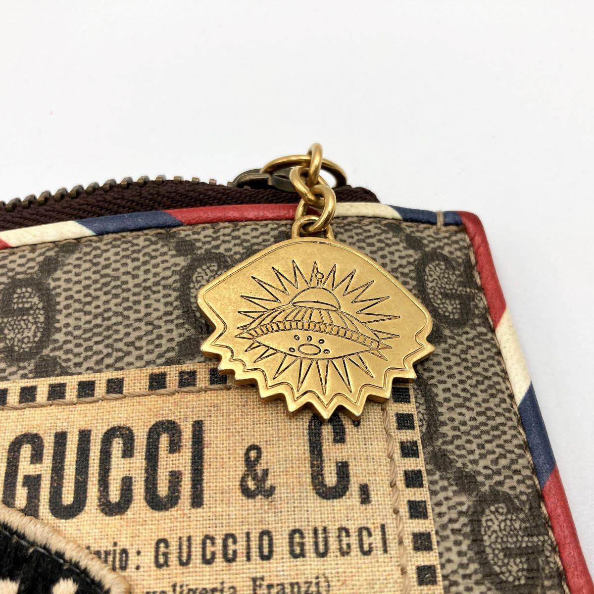 Gucci 473915 Courier Clutch Bag with GG Supreme Multi-Patch PVC in Multicolor