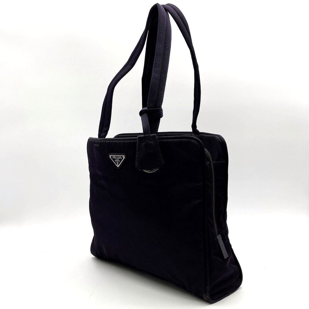 Prada tote bag shoulder bag purple dark purple nylon