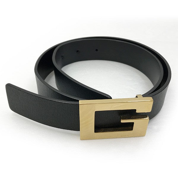 Gucci G Logo Belt, 62cm-67cm, Black Leather with Gold Hardware, Women's, 037, 1476, 1422
