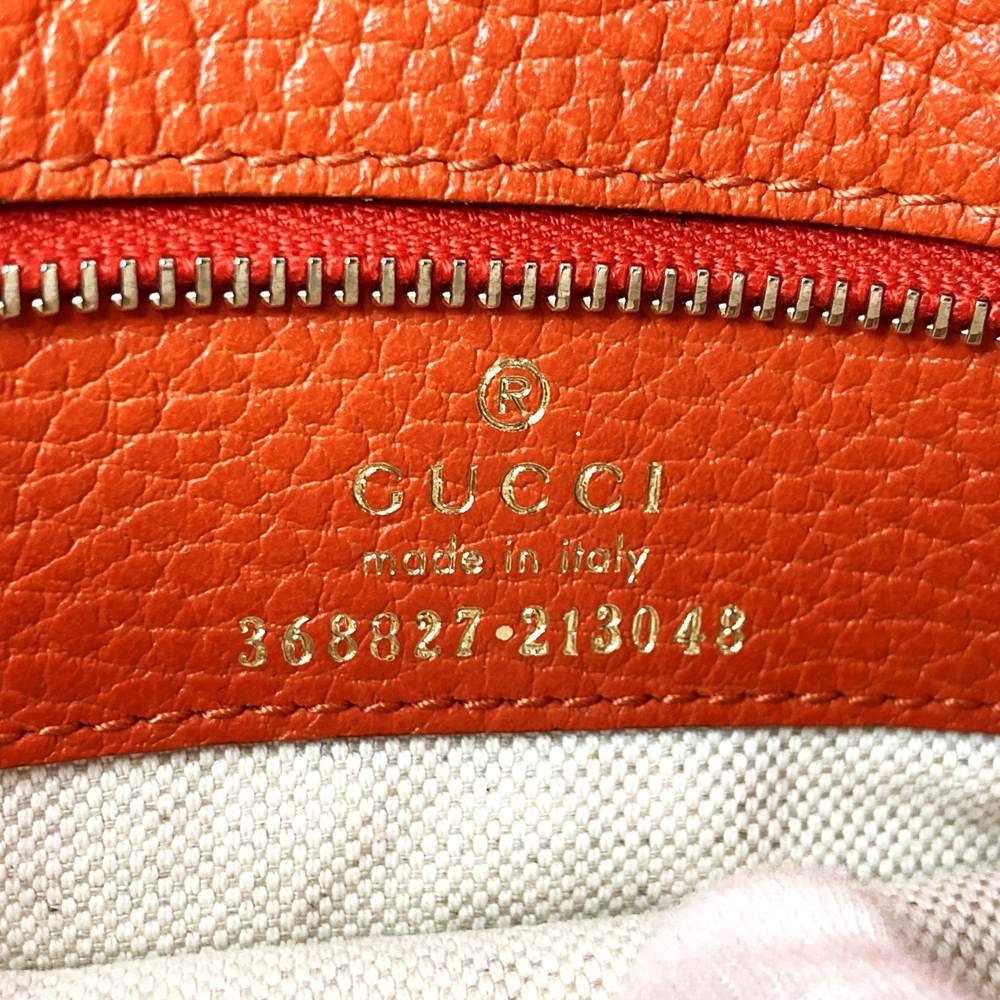 Gucci 368827 Swing Small Handbag/Shoulder Bag 2-Way Orange Leather