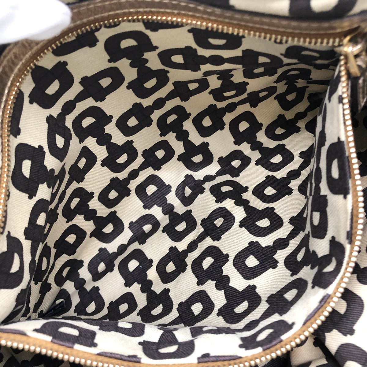 Gucci 137396 Tote Bag in GG Canvas with Heart Charm, Brown and Gold