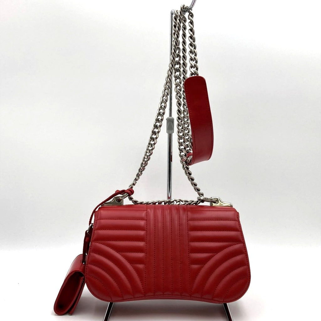 Prada Diagram Chain Shoulder Bag in Red Leather with Mini Pouch (Mirror)