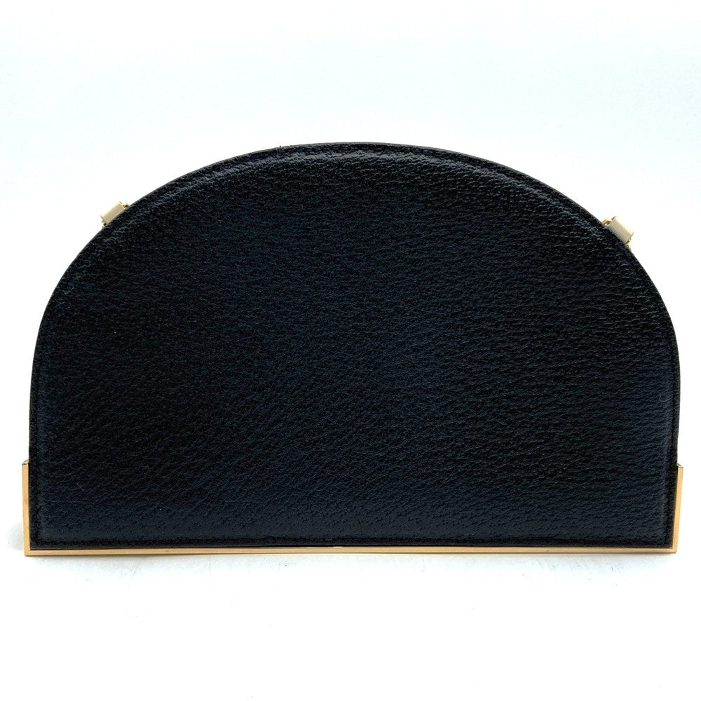 Fendi 2321 26814 Crossbody/Shoulder Chain Bag, Thin Mini Bag, Half Moon, Black/White, Black/Leather