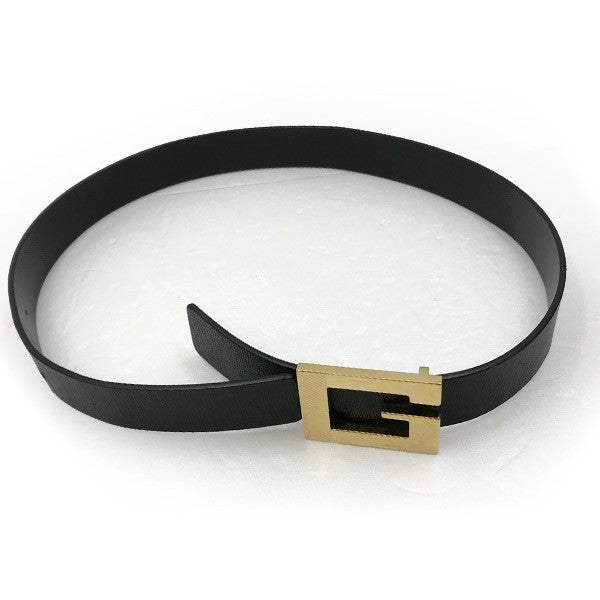 Gucci G Logo Belt, 62cm-67cm, Black Leather with Gold Hardware, Women's, 037, 1476, 1422