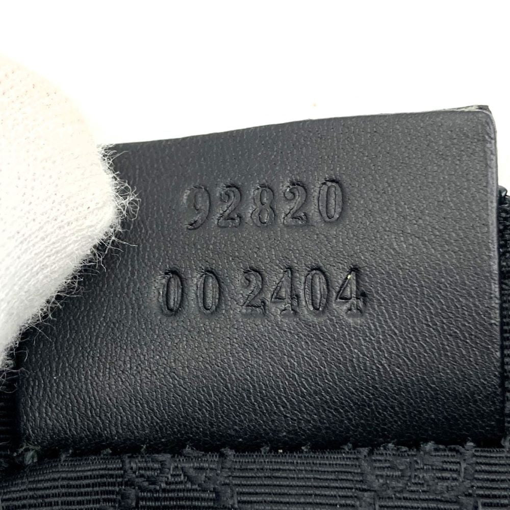 Gucci 92820 Pouch Handbag Black Canvas Sherry Line Brand Name