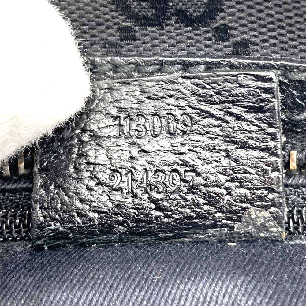 Gucci 113009 Handbag Black GG Canvas/Leather Luxury Brand