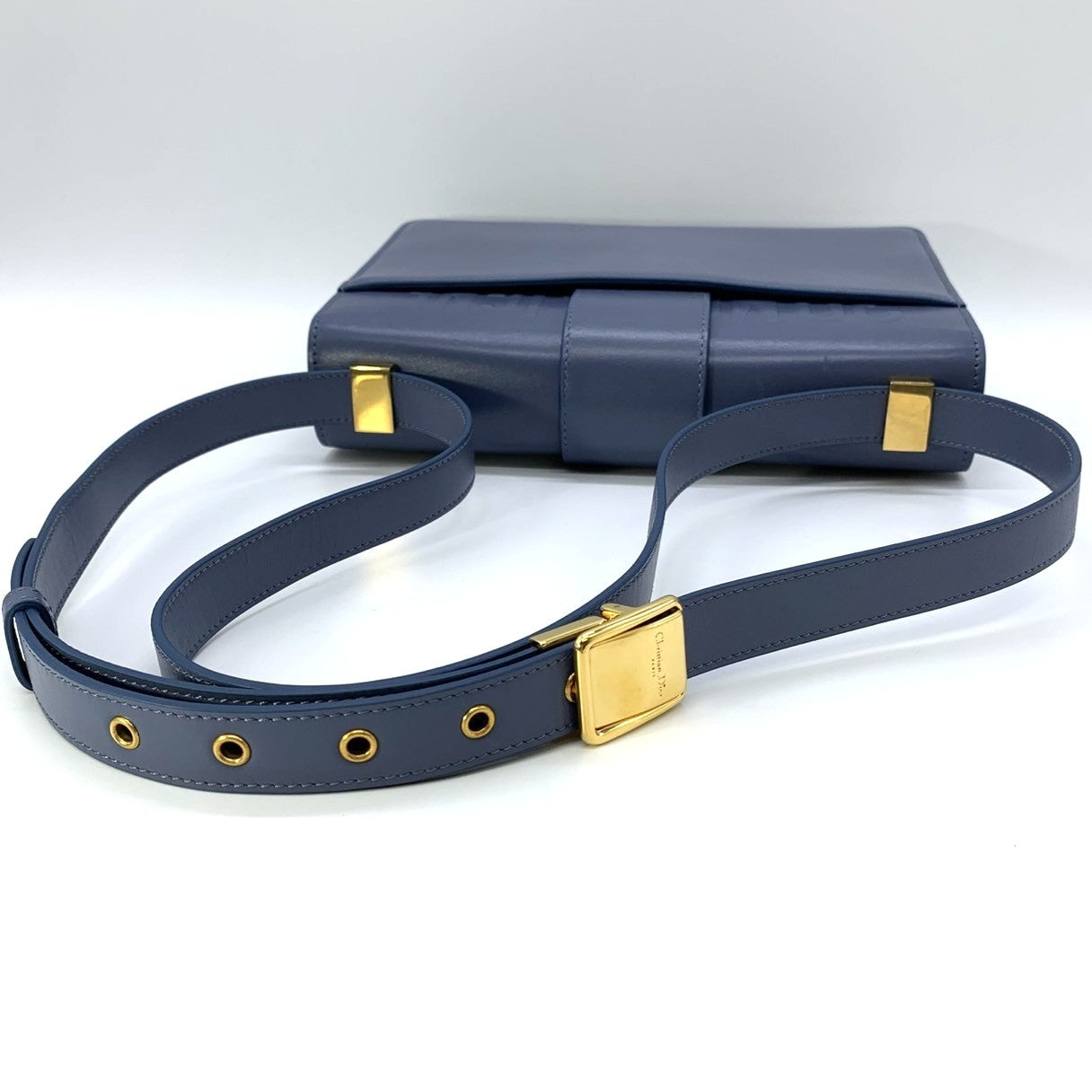 Christian Dior 30 Montaigne Crossbody Shoulder Bag in Blue Leather
