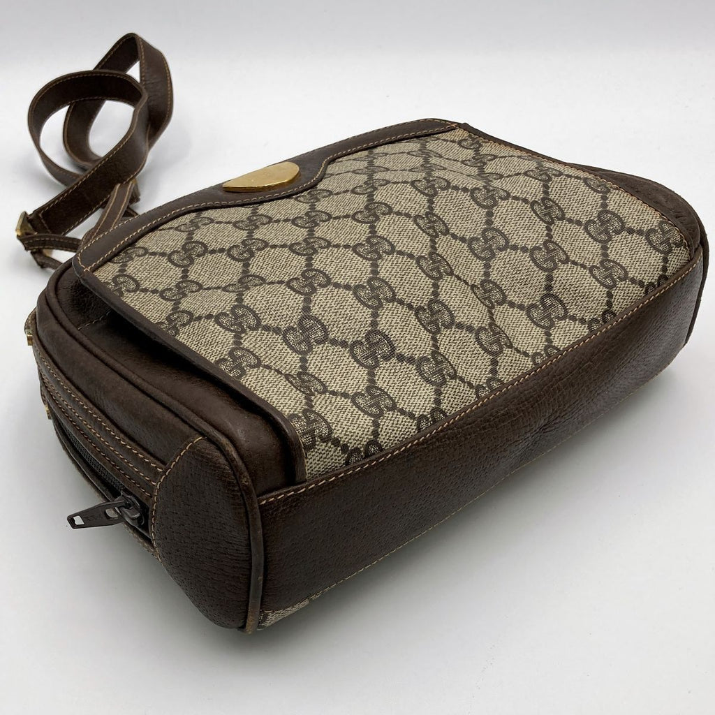 Gucci 001 261 Old Gucci GG Supreme Shoulder Bag in Brown PVC