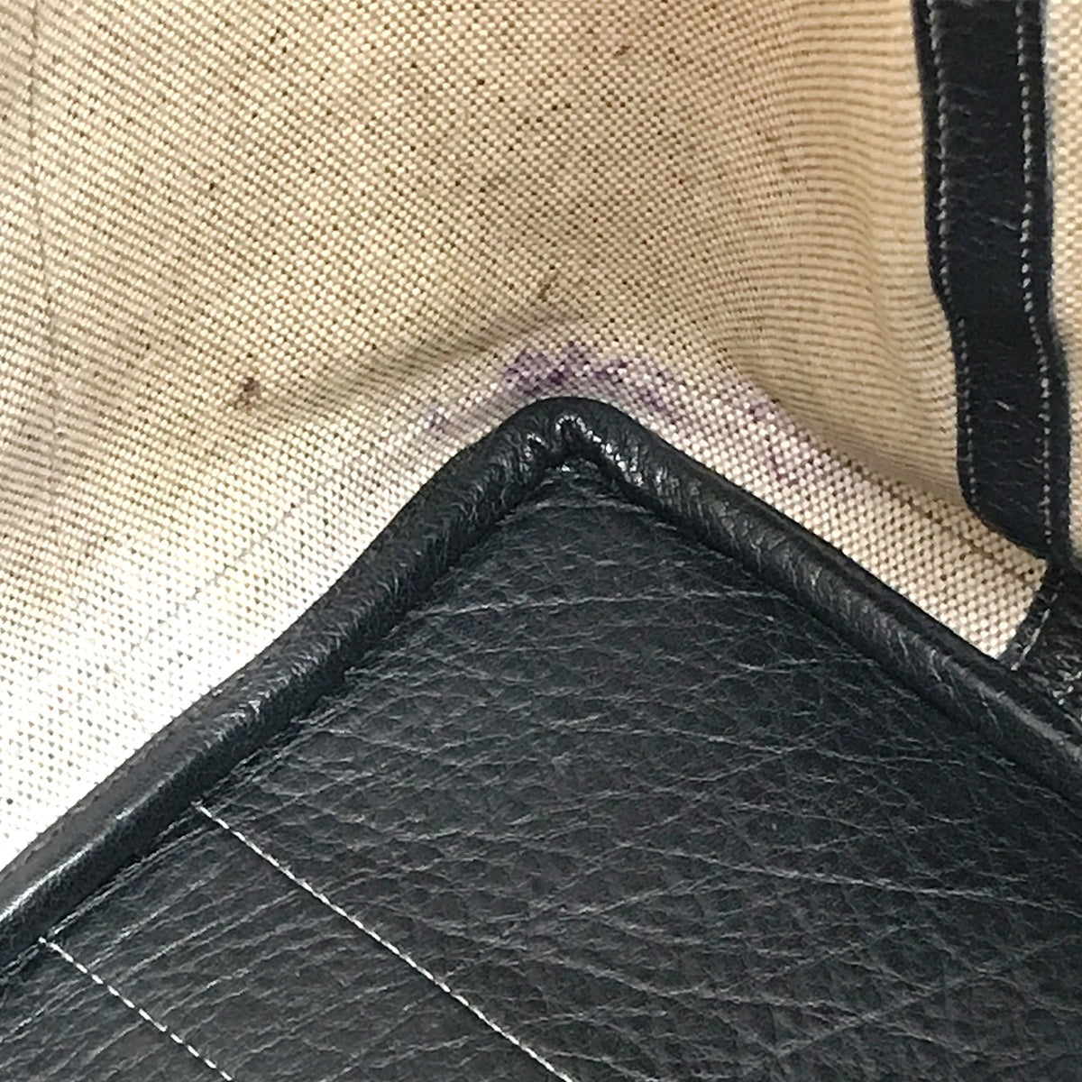 Hermès Garden Party PM Tote Bag Shoulder Bag Toile H Leather Light Gray x Black □C Stamp 1999