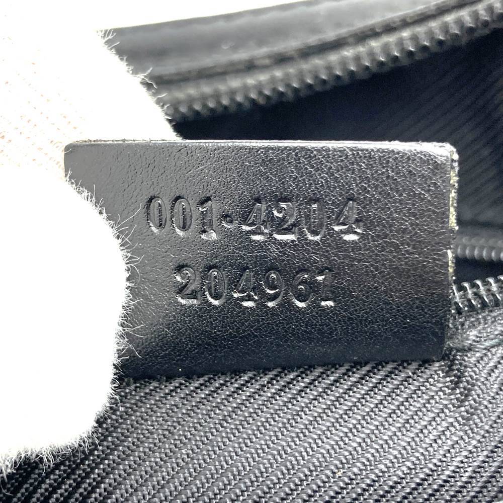 Gucci 001 4204 Shoulder Bag/Handbag in Black GG Canvas/Leather, Brand Name
