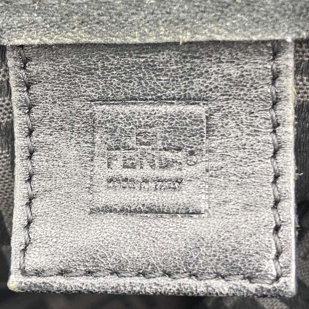 Fendi Zucchino Mini Bag Handbag Canvas Leather Brown Black