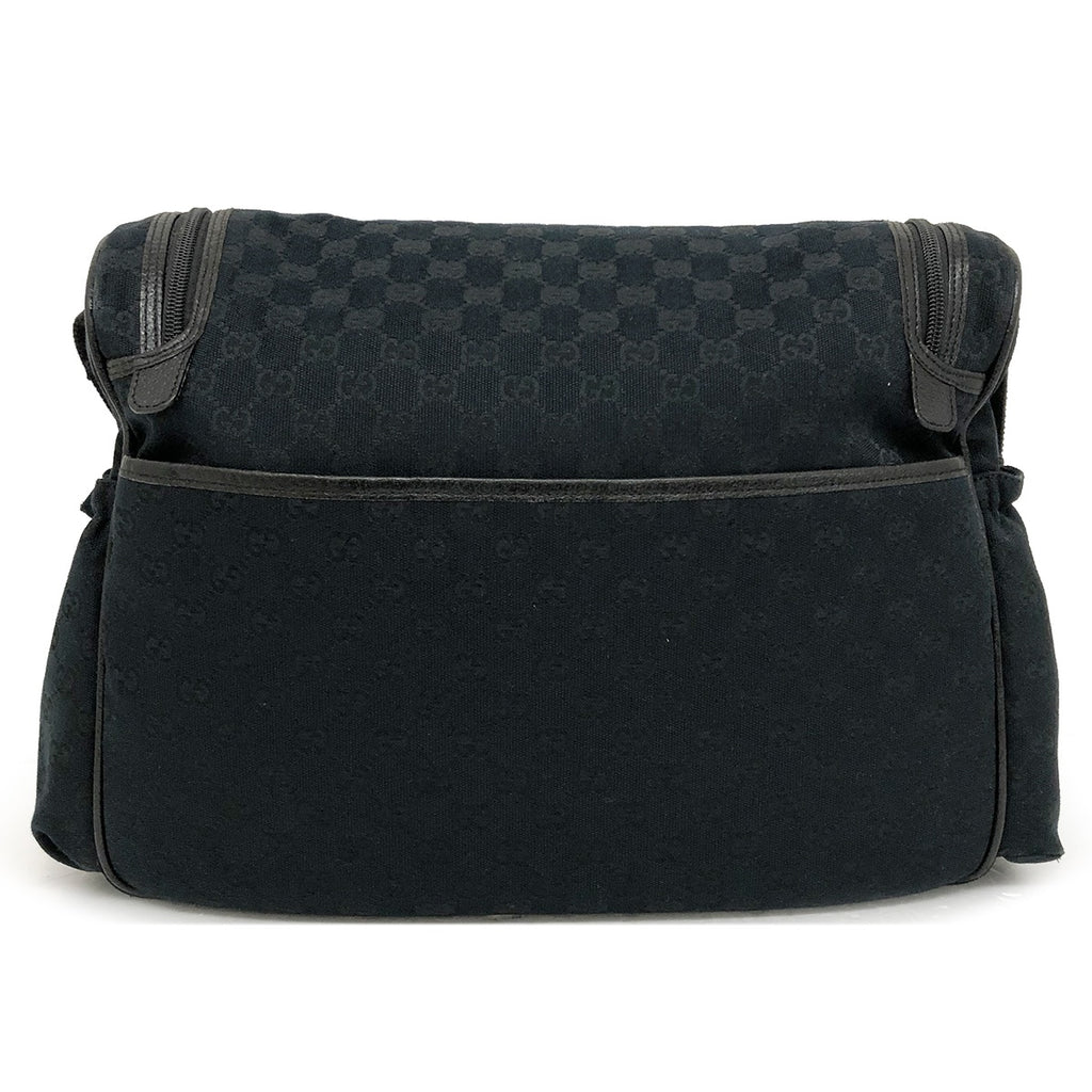 Gucci Mother's Bag, Shoulder Bag, Mom Bag, Black GG Canvas, Stylish, Convenient Pocket, Brand Name 123326