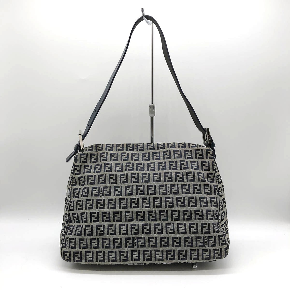 Fendi Zucchino Mamma Bucket Canvas Shoulder Bag in Navy