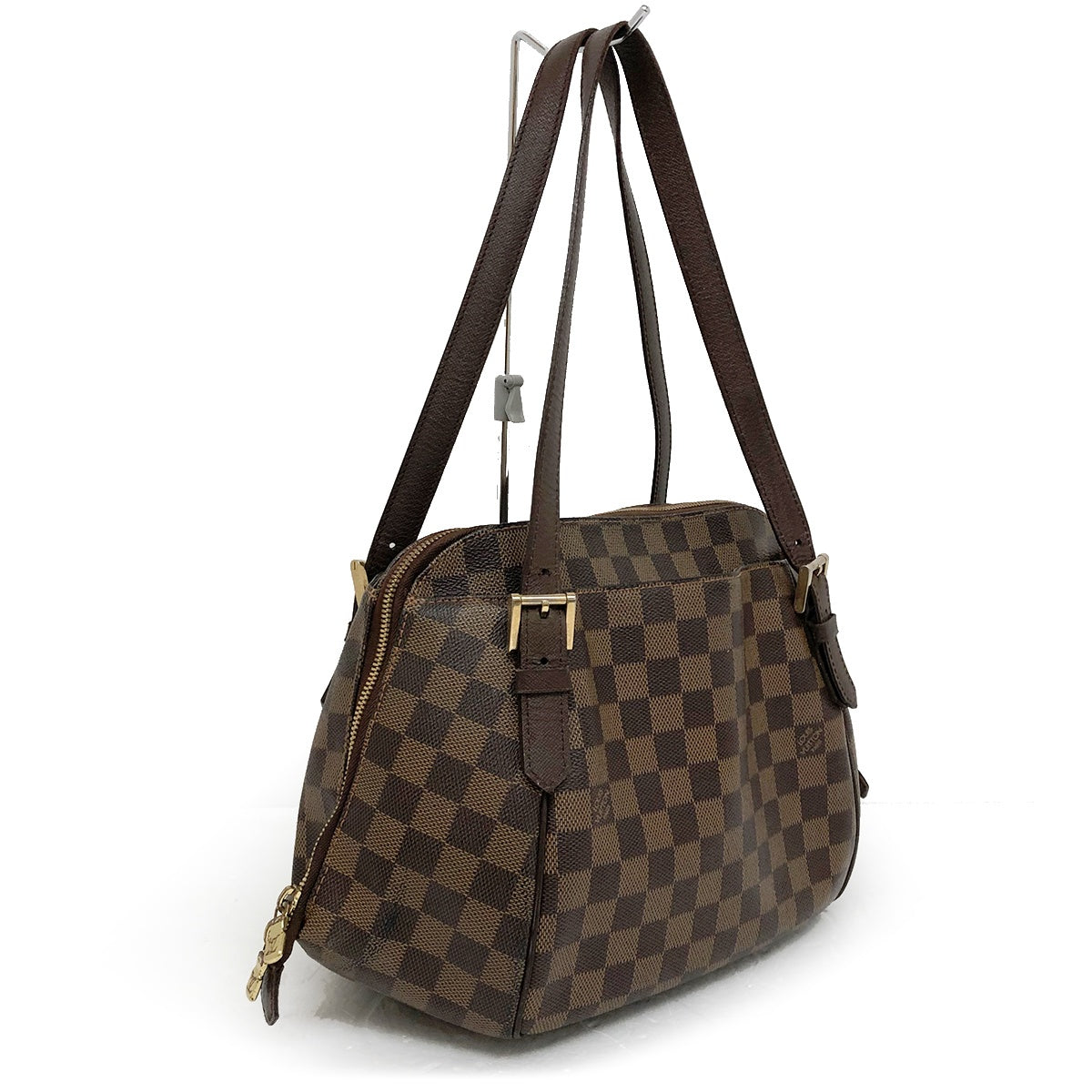 Louis Vuitton N51174 Belem MM Shoulder Bag in Damier Canvas/Leather Brown