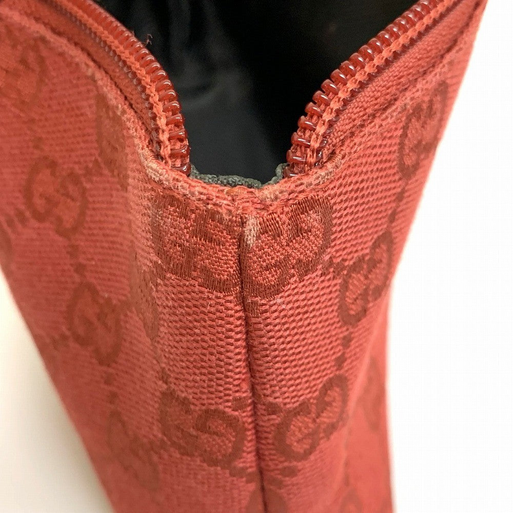 Gucci 115237 Pouch, Accessory Case, Makeup Pouch, Cosmetic Case, GG Canvas, Red