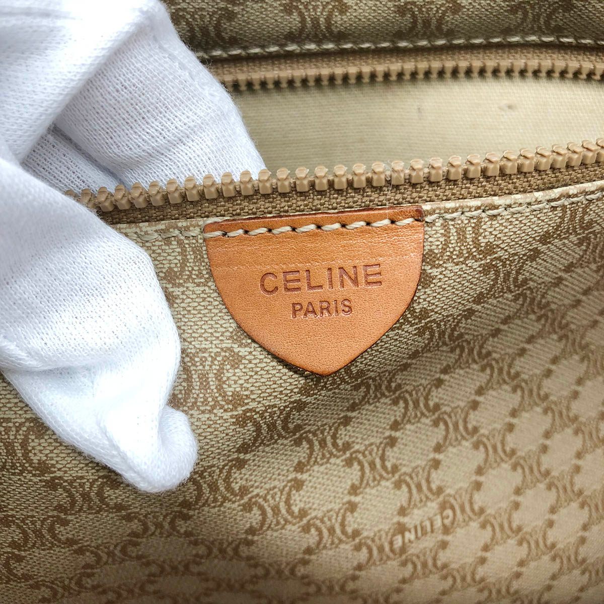 Celine M10 Tote Bag, Big Tote, Macadam Pattern, PVC, Beige and Brown