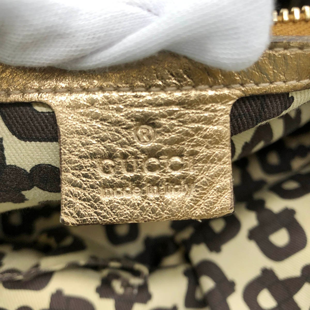 Gucci 137396 Tote Bag in GG Canvas with Heart Charm, Brown and Gold