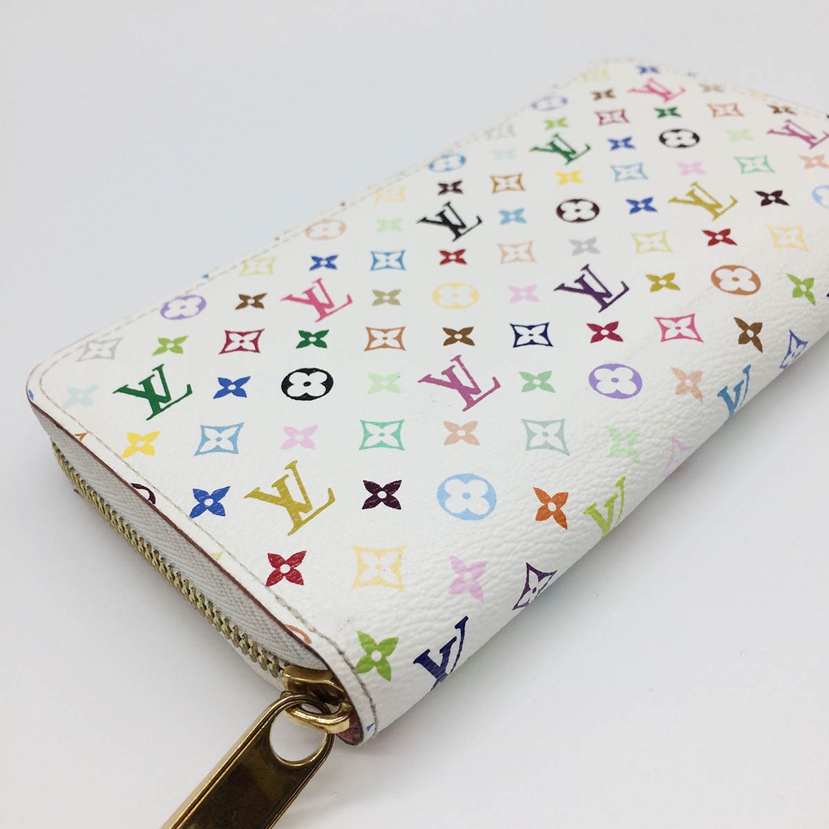 Louis Vuitton M60241 Zippy Wallet Rich Monogram Multicolor White