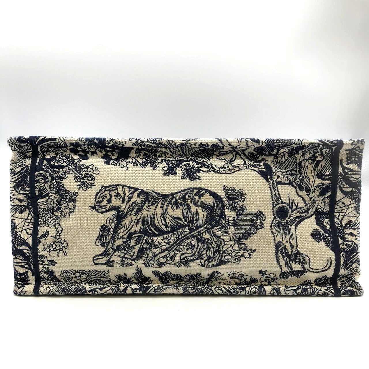 Christian Dior Book Tote Medium Toile de Jouy Sauvage Tote Bag in Navy Blue Tiger Canvas
