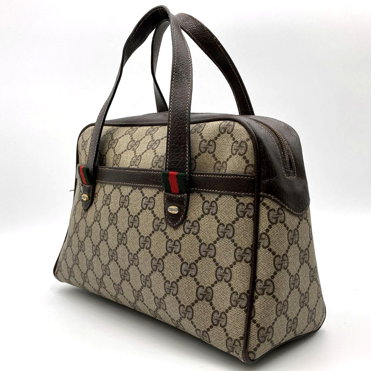 Gucci 39 02 053 GG Supreme Sherry Line Handbag in Brown PVC