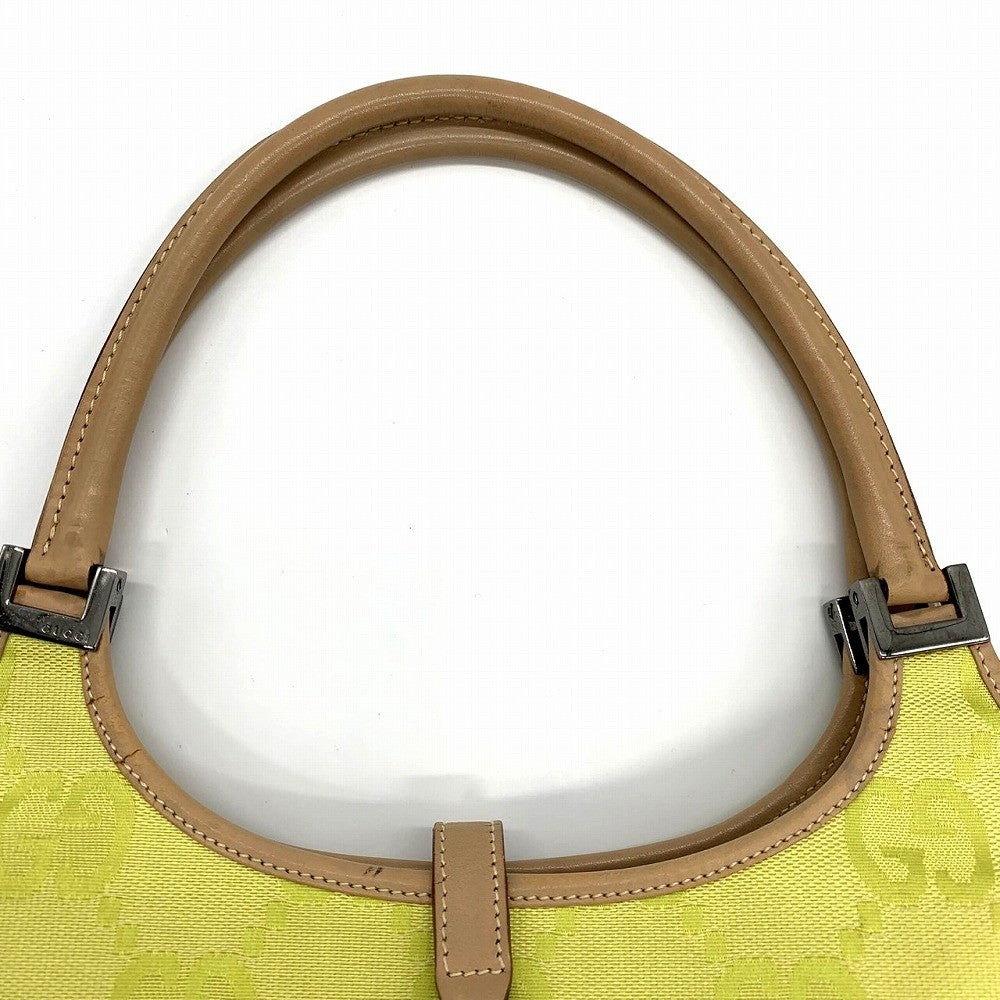 Pre-owned Gucci 002 1068 Jackie Shoulder Bag, Mini Bag, Slim, Yellow/Beige, GG Canvas and Leather.