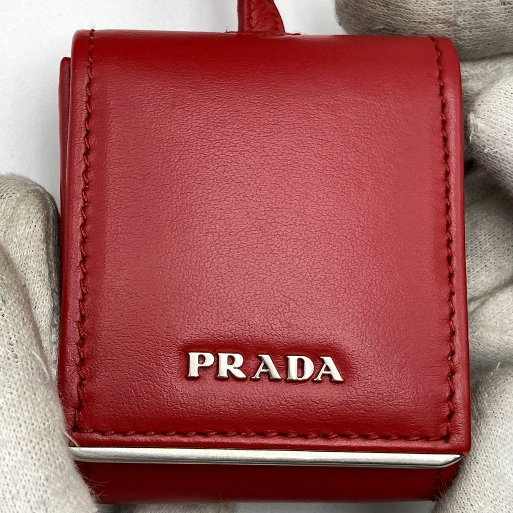 Prada Diagram Chain Shoulder Bag in Red Leather with Mini Pouch (Mirror)