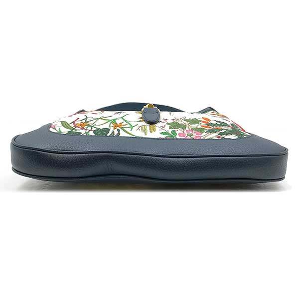 Gucci New Jackie Flora 550152 Shoulder Bag, One-Handle Canvas, Navy, Floral Print