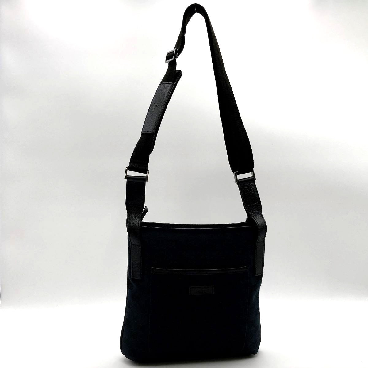 Gucci 122793 Crossbody Shoulder Bag in GG Canvas, Black