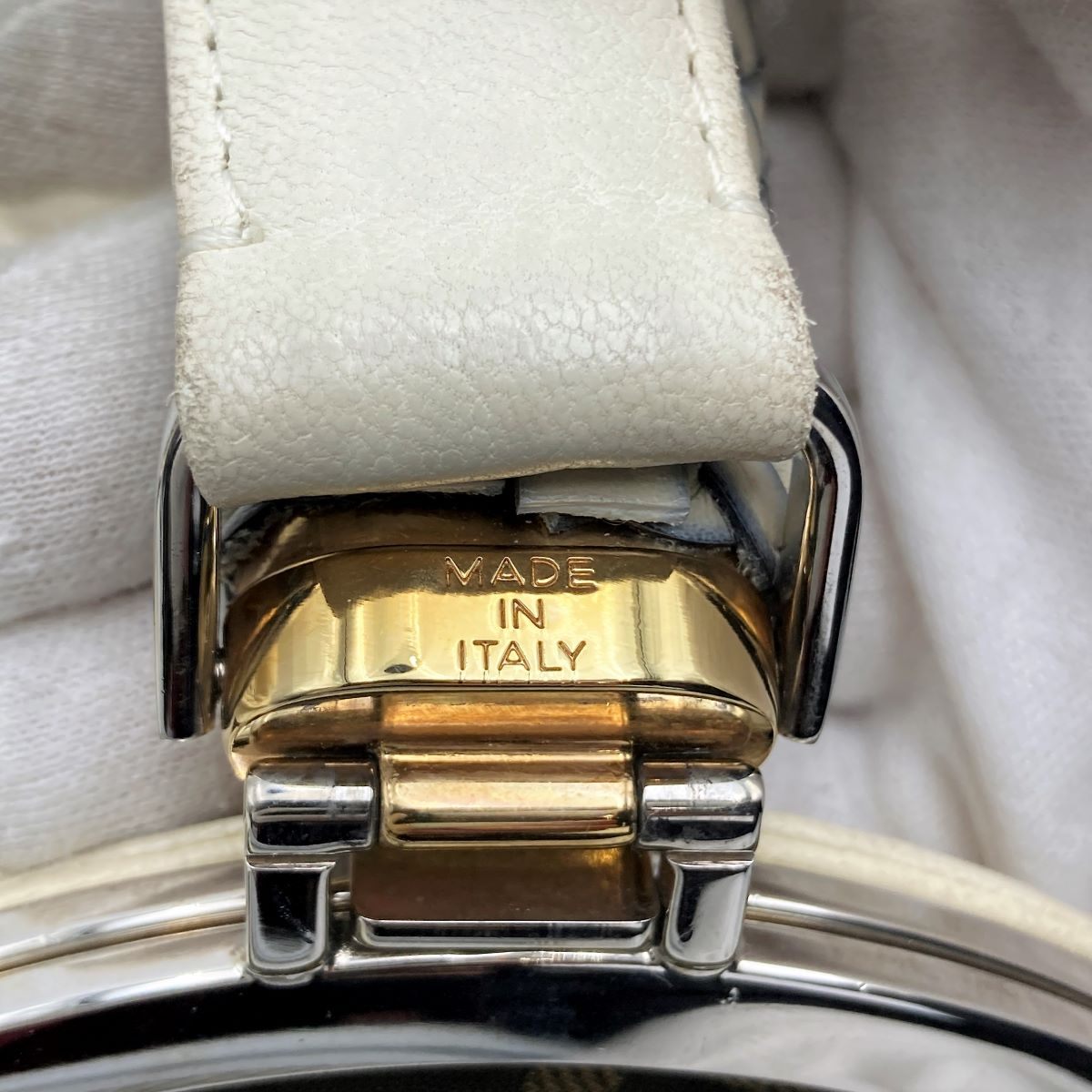 Fendi 8BR511 Spy Bag Handbag in Beige, Ivory, and White