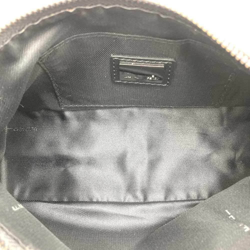 Fendi 8BR249 Zucchino Accessory Pouch Mini Bag in Canvas and Leather, Black