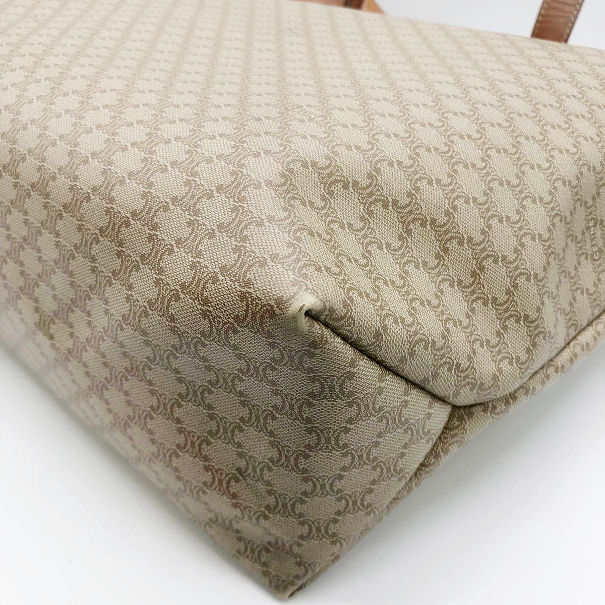 Celine M10 Tote Bag, Big Tote, Macadam Pattern, PVC, Beige and Brown
