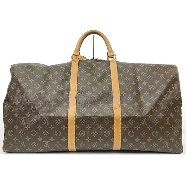 Pre-owned Louis Vuitton M41412 Keepall Bandouliere 60 Boston Bag in Brown Monogram Canvas.
