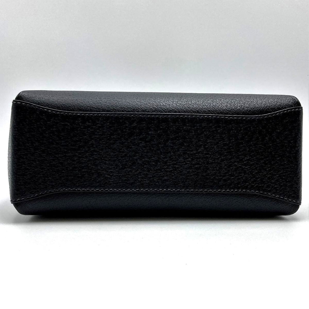 Gucci 000 2046 Bamboo Turnlock Handbag in Old Gucci Leather and Black