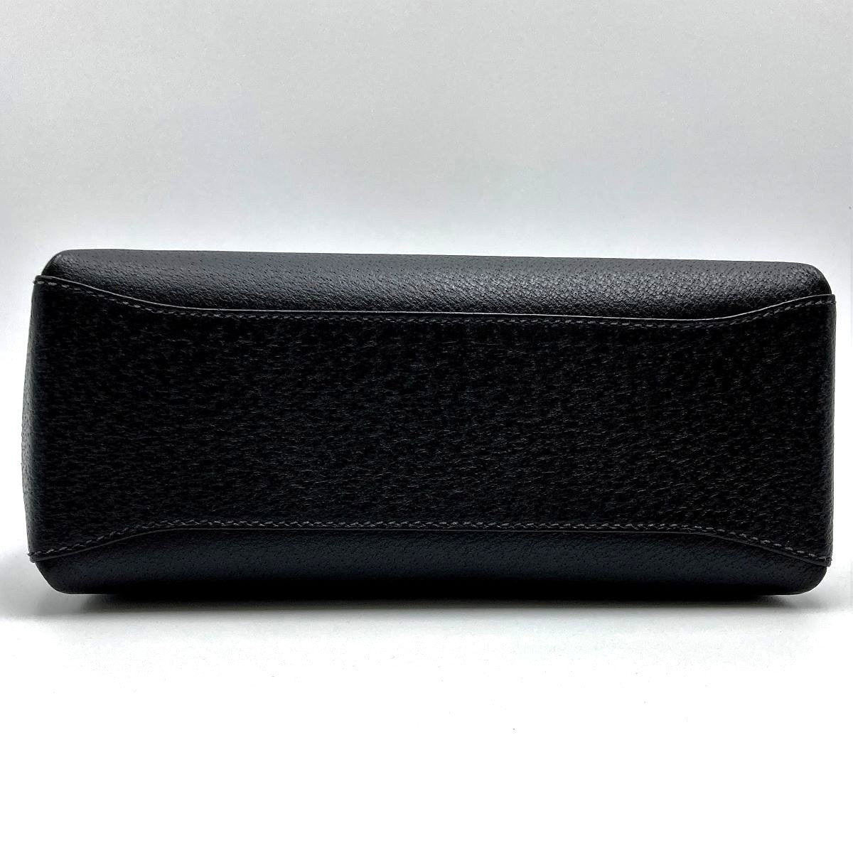 Gucci 000 2046 Bamboo Turnlock Handbag in Old Gucci Leather and Black