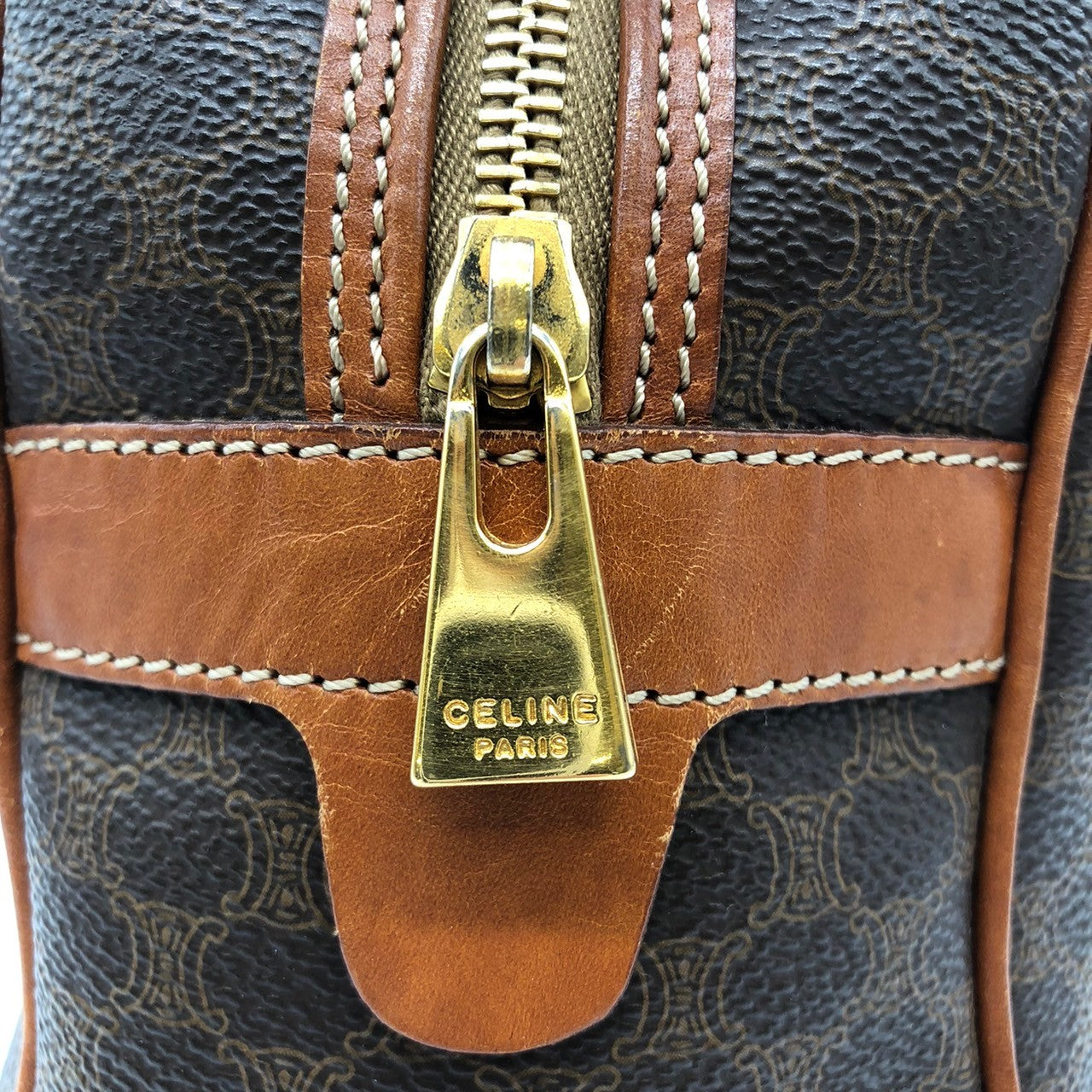 Celine MC96 Macadam Handbag in Brown PVC and Leather