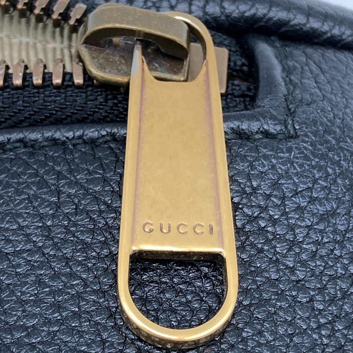 Gucci 493869 Sherry Line Waist Bag/Waist Pouch in Black Leather