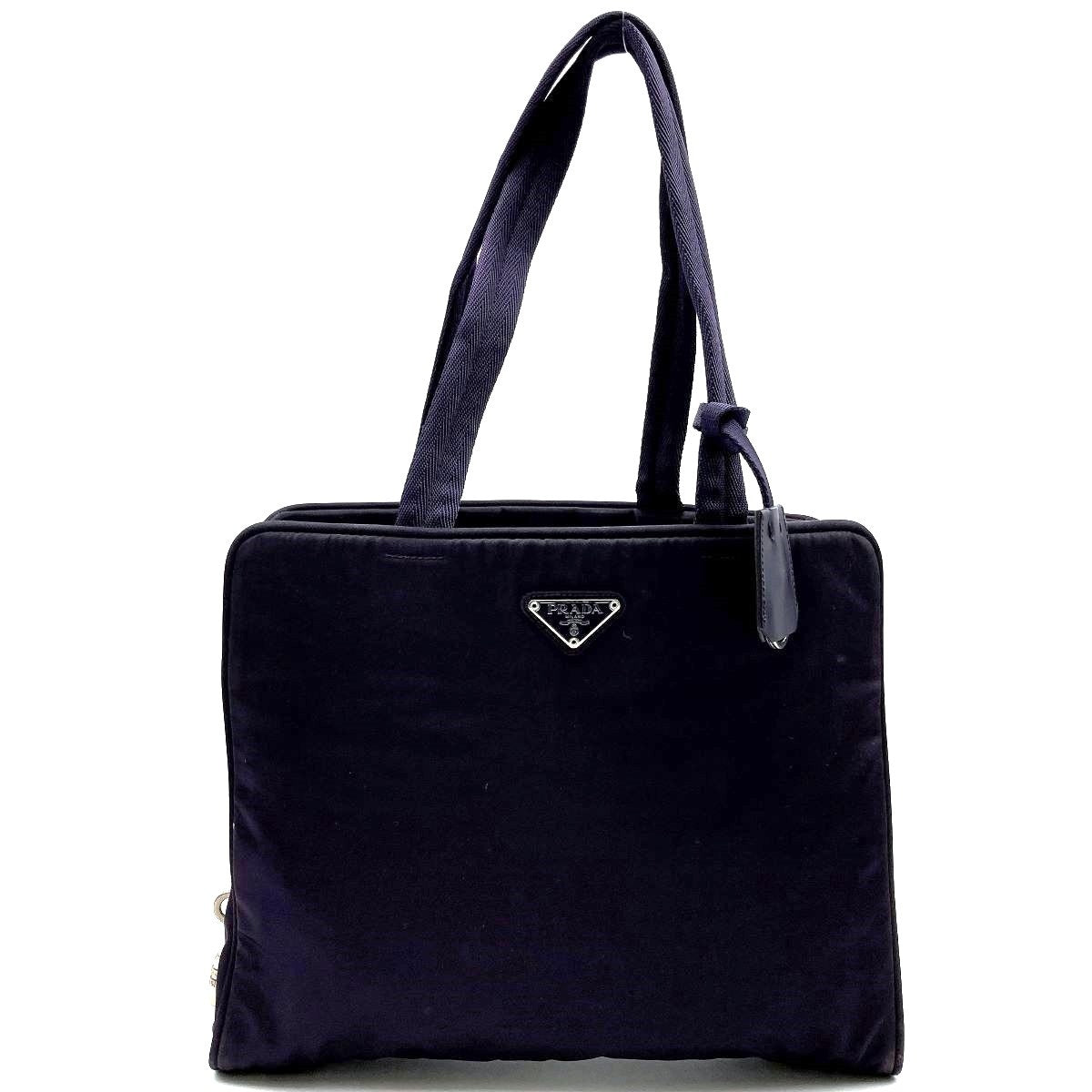Prada tote bag shoulder bag purple dark purple nylon