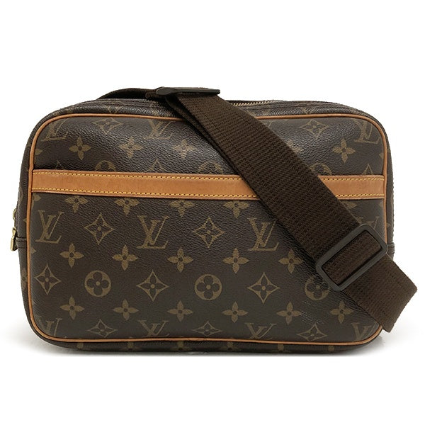 Louis Vuitton M45254/Reporter PM Shoulder Bag in Monogram Canvas and Brown