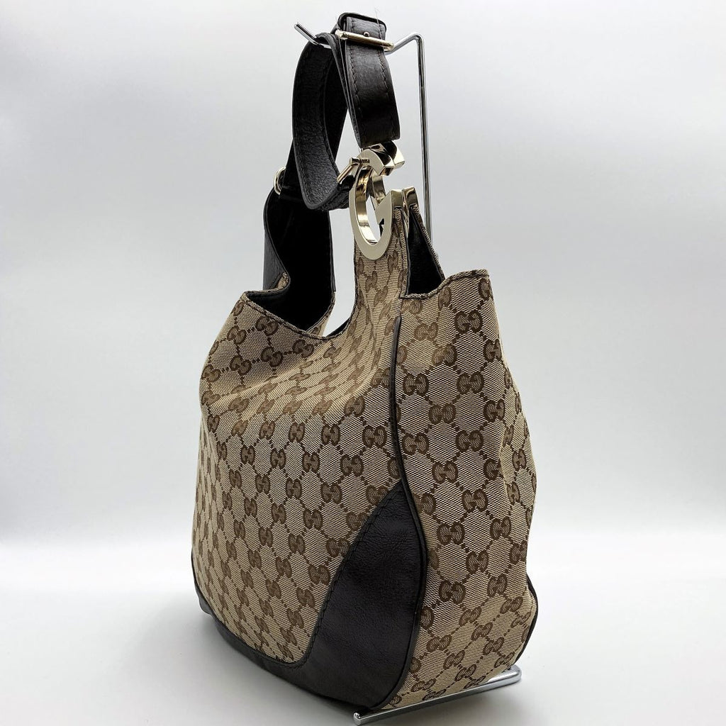 Gucci 203503 Charlotte Shoulder Bag in GG Canvas and Leather, Brown