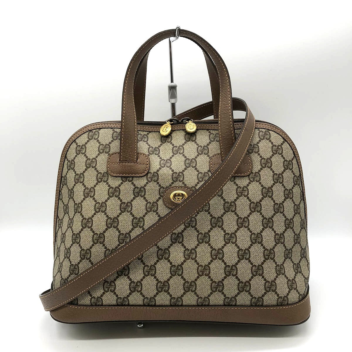 Gucci 000 40 2-way handbag/shoulder bag in GG Supreme beige and brown