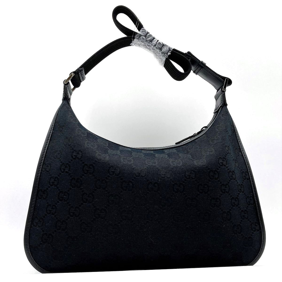 Gucci 001 4198 Shoulder Bag in GG Canvas, Black