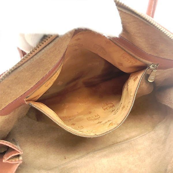 MCM Visetos 2-Way Handbag in Brown and Orange-Brown Leather, Unisex for Men and Women