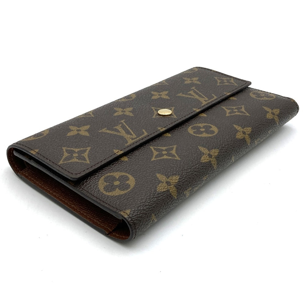Louis Vuitton Portefeuille International M61217 Long Wallet in Monogram Canvas, Brown