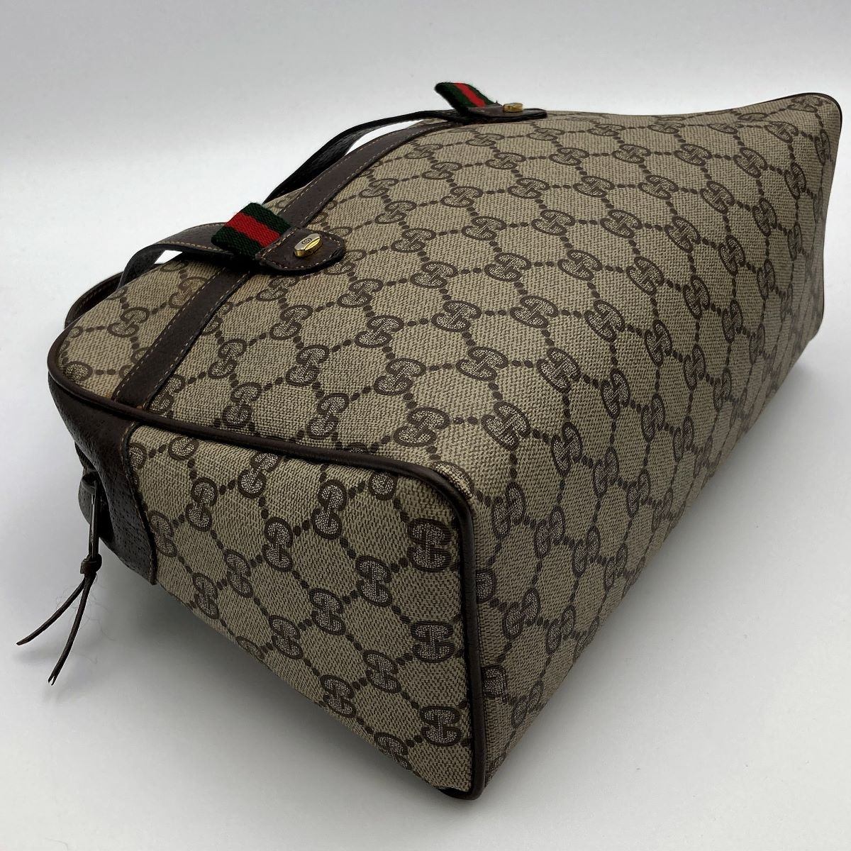 Gucci 39 02 053 GG Supreme Sherry Line Handbag in Brown PVC