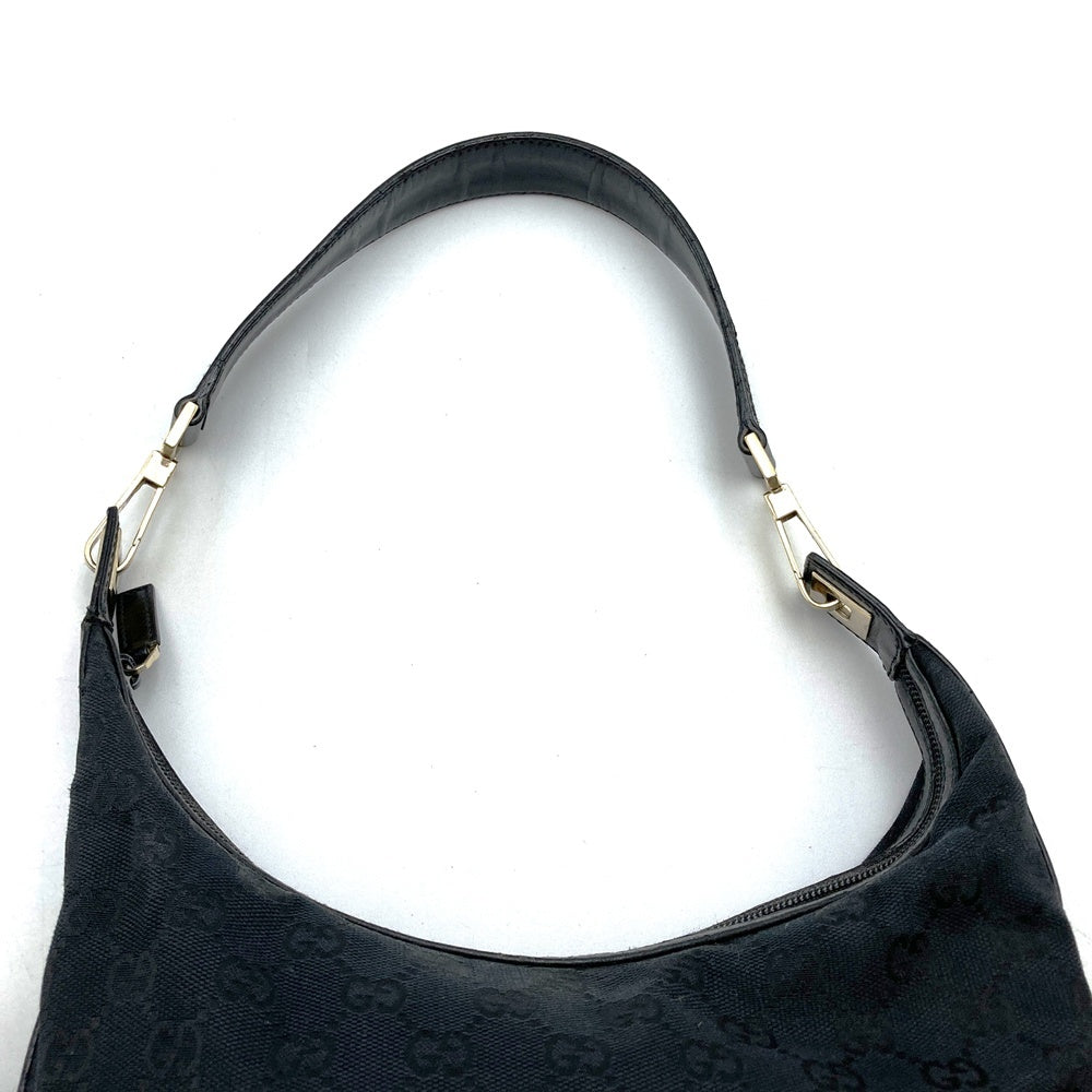 Gucci 001 4204 Shoulder Bag/Handbag in Black GG Canvas/Leather, Brand Name